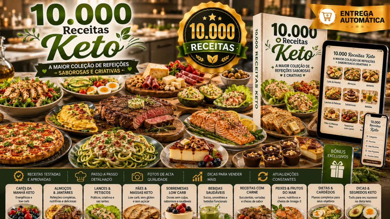 10.000 Receitas Keto: A Maior Coleção de Refeições Saborosas e Criativas